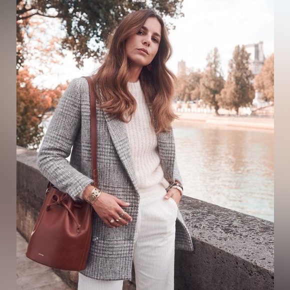 COPY - 🦄SEZANE James coat in grey checkered print - Picture 2 of 8